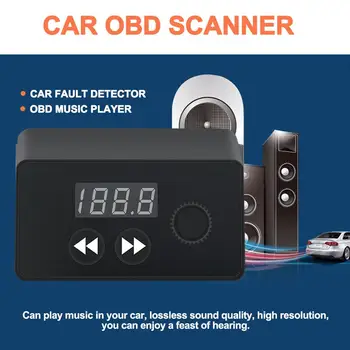 

OBD2 Bluetooth Auto Scanner OBD Music Player 2 In 1 FM Transmitter Bluetooth Mp3 Player Support TF Card Better Than Elm327