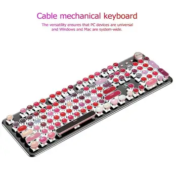 

K520 104 Keys USB Wired Blue Switch Gamers Mechanical Keyboard for Windows Mac Electroplating Process Precise Color Non-fading