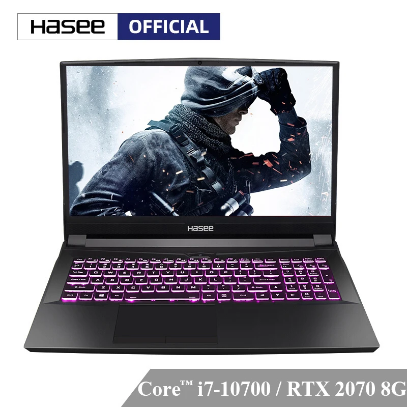 Ноутбук Hasee TX9 CU7DK для игр (Intel Core I7 10700 + RTX2070/16 ГБ ОЗУ/256SSD + 1THDD/16,1