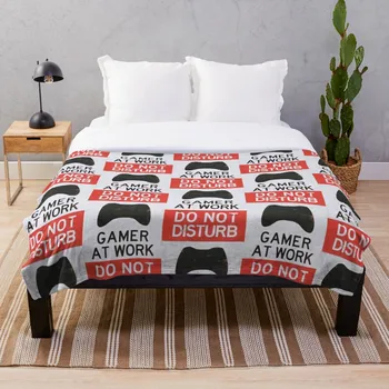 

Gamer at Work Do Not Disturb Throw Blanket Soft Sherpa Blanket Bed Sheet Single Knee Blanket Office Nap Blanket