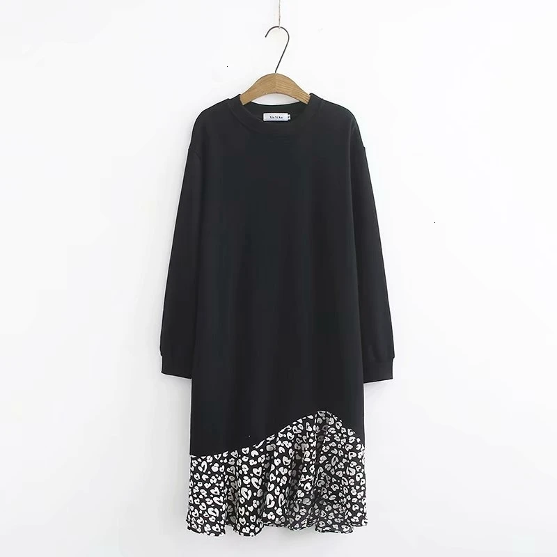 

Plus Size vrouwen Jurk Patchwork Polka Dot Gedrukt Maxi Jurken