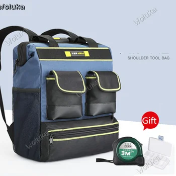 

Large capacity kit multi-function backpack electrician repair kit canvas large thickening tool bag portable CD50 Q03