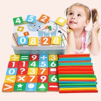 

Kids Counting Sticks Number Cards Learning Math Preschool Educational Toys with Box YH-17