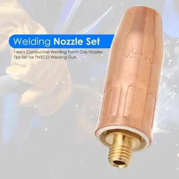 

14pcs/set Copper Welding Torch Contact Tip Gas Nozzle Tips Holder for Welding High Quality Material Selection And Durable Use