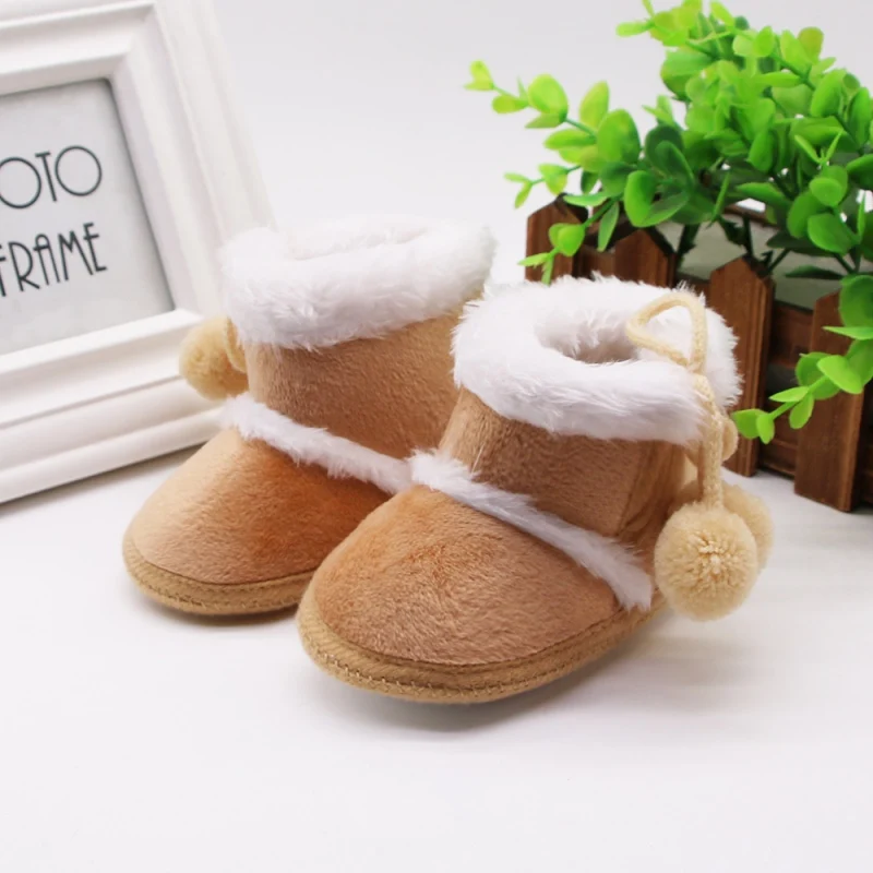 BOBORA/Обувь для новорожденных девочек и мальчиков; детские ботинки; зимние ботинки для первых шагов; очень теплые ботинки с бахромой и мехом; нескользящие ботиночки с мягкой подошвой