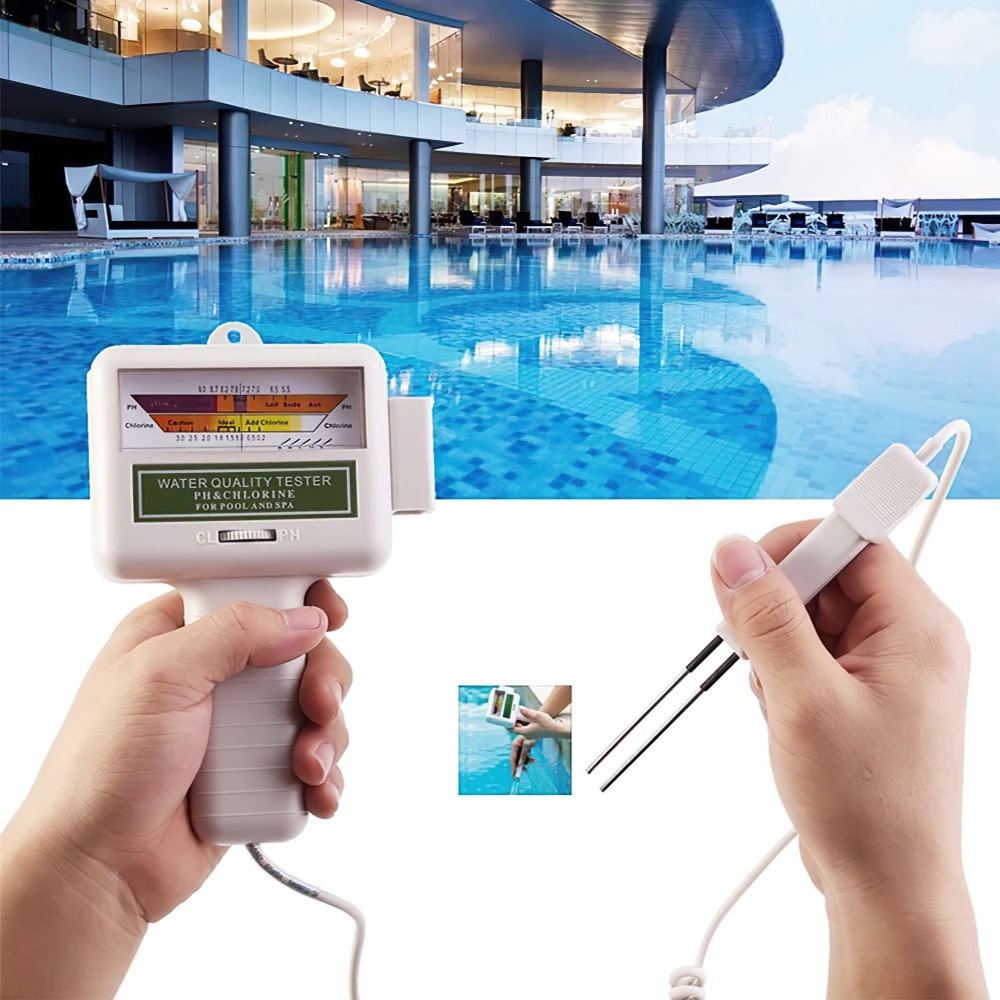 

WAKYME PC101 PH Meter Portable Measure Water Quality PH CL2 Chlorine Tester Level Meter PH Tester for Swimming Pool Spa Aquarium