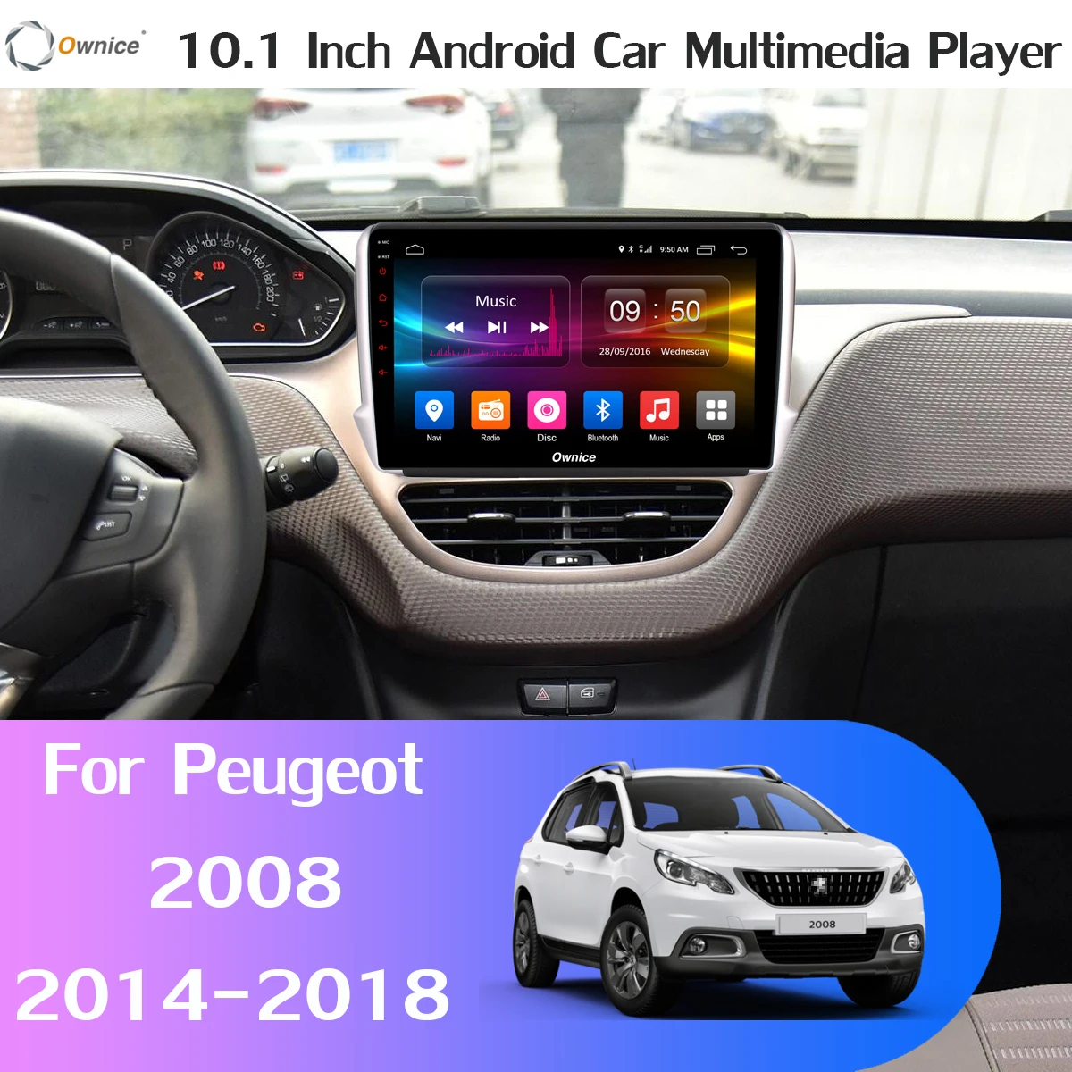 1din 360 ° панорамная камера 4G SIM WiFi Android 9,0 8Core 4G+ 64G DSP CarPlay автомобильный мультимидийный Навигатор Радио плеер для peugeot 2008 208