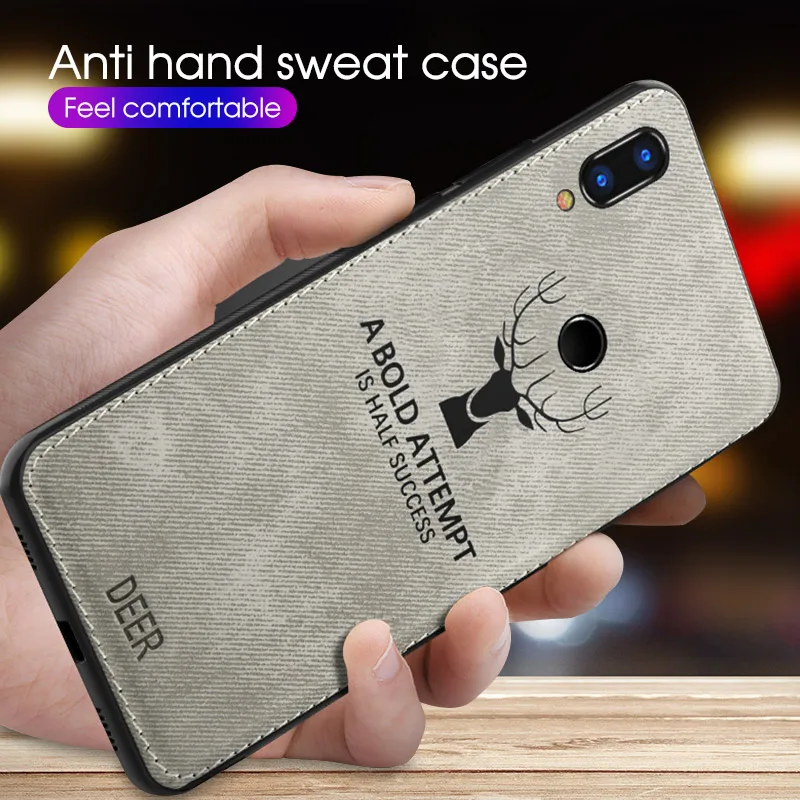 

3D Deer Pattern TPU Frame Phone Case for Xiaomi Mi 9 SE 9T Pro Redmi Note 7 Pro K20 Smooth Cloth Back Cover On Redmi 7 Phone Bag