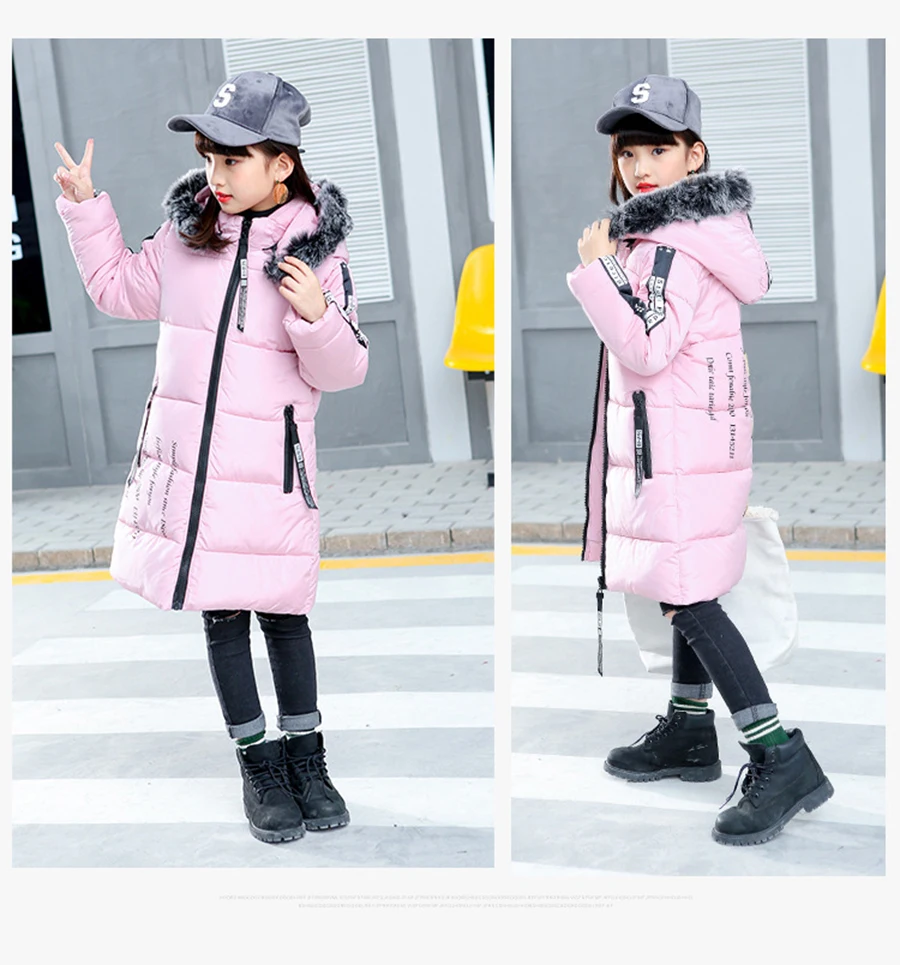 New Fashion Warm Thickening Winter Coat Children Outerwear Windproof Baby Boys Girls Jackets For 5-12 Years Old