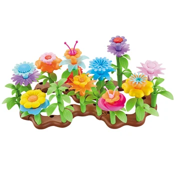 

Interactive Bouquet For Toddlers Safe Garden Pretend Educational Kids Toy Playset Grow Flower Building Blocks Developmental