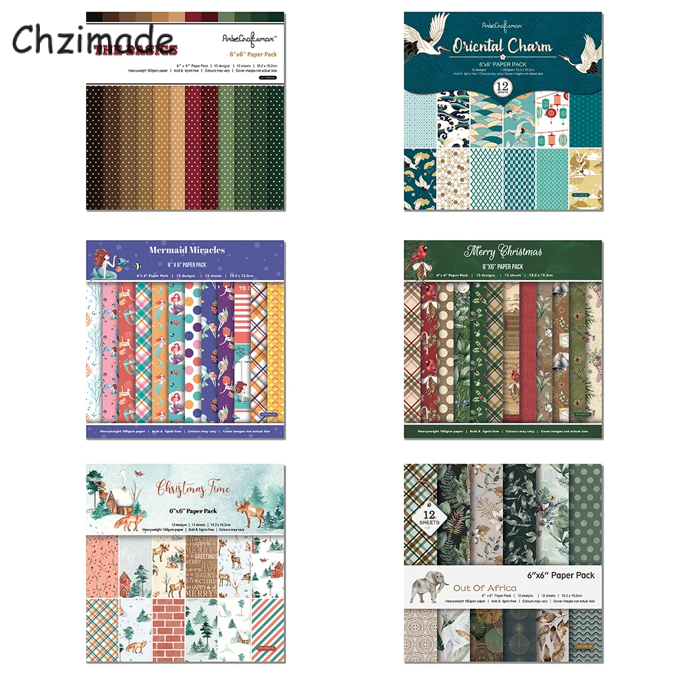 Chzimade 12Sheets Flower Dots Scrapbooking Paper Art Background Card Making Diy Junk Journal Scrapbook Decorative Paper scrapbook paper craft paper scrapbooking material scrapbook materials handmade craft paper diy craft materials handmade paper scrapbooking paper