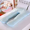 Only mat ! Pregnant Sleep Support Pillow Mat Ice Silk Mat Comfortable U Shape Mat Cover Summer Bedding 1