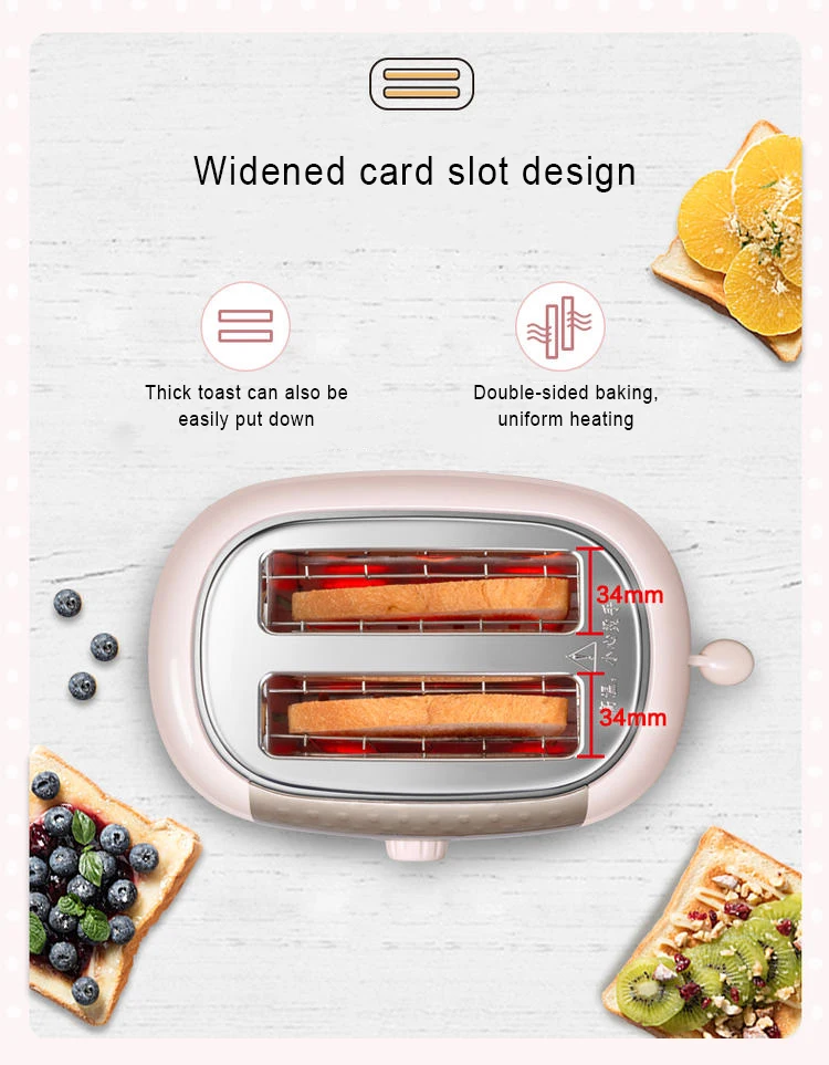 Бытовой тостер с 2 слотами, автоматическая многофункциональная машина для выпечки хлеба, завтрака, 680 Вт, тост, ЕС, США
