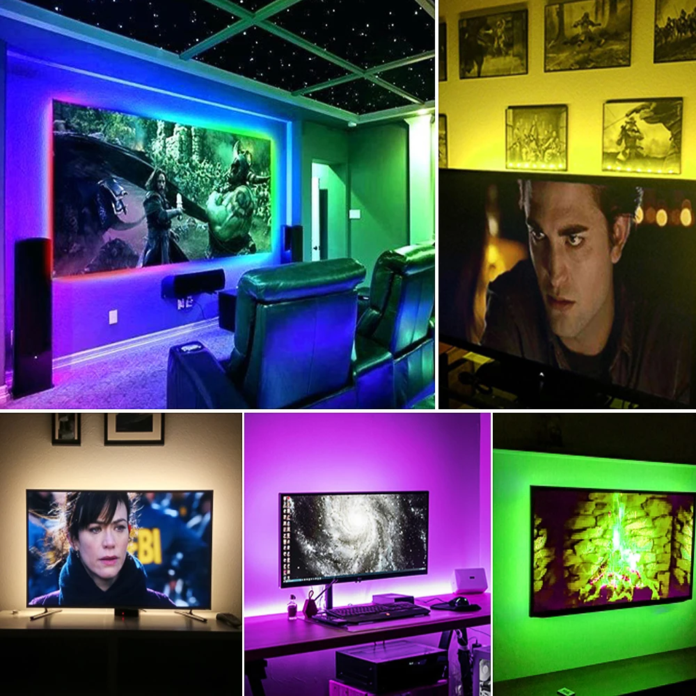 1 м 2 3 светодиодный светильник RGB неоновая лампа 5050SMD Светодиодная лента для ТВ HD