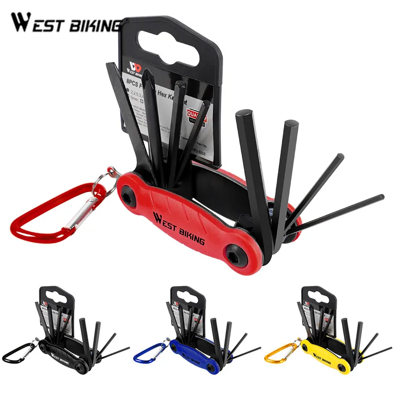 

WEST BIKING Bicycle Tool Kits MTB Motorcycle Screwdriver Tool Tire Opener Allen Fix Wrench Kit Hex Spoke Repair Tools Set 8 in 1