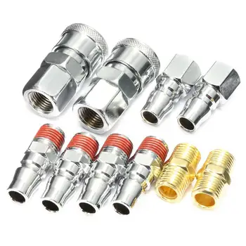 

10Pcs 1/4\\\" BSP Air Line Hose Compressor Fitting Connector Coupler Quick Release Pneumatic Parts For Air Tools Hardware