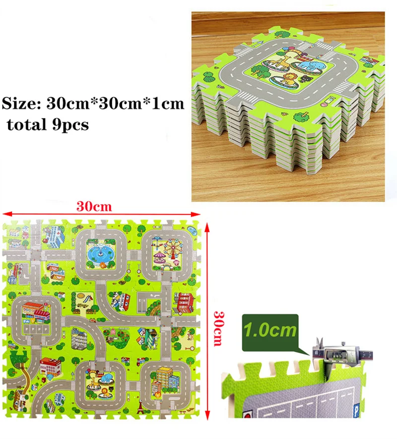 foam play mat 9pcs/Set Kids Carpet Playmat City Life Children's Educational Toys Road Traffic System Baby Play Mat EVA Kids Foam Puzzle Carpet