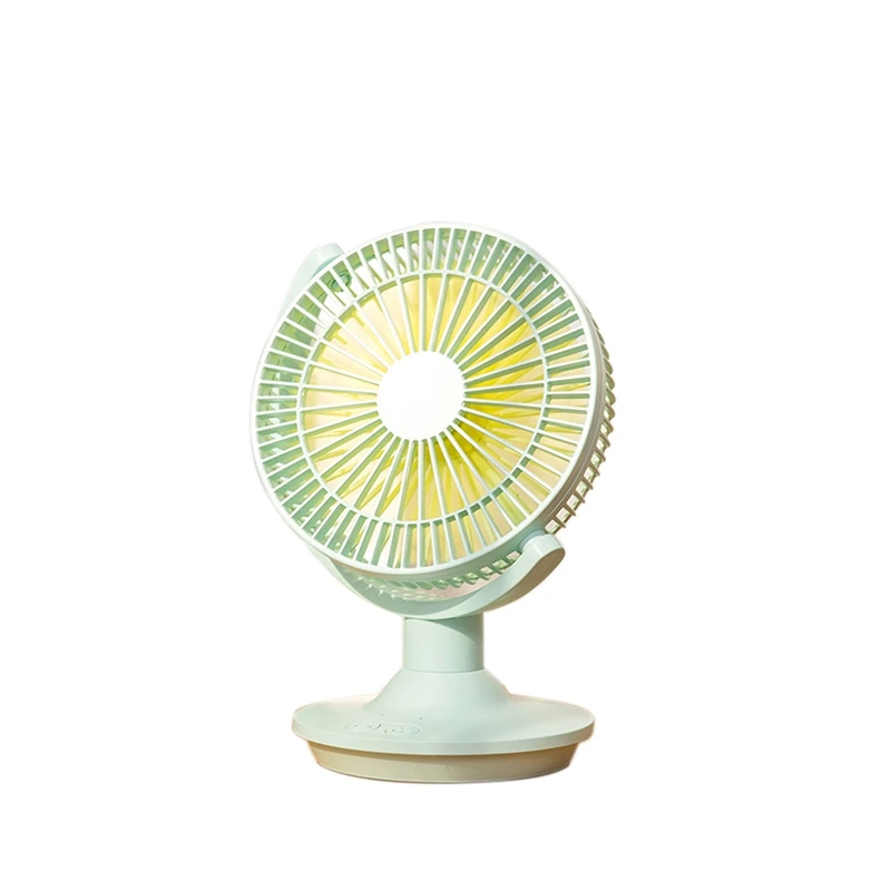 

Portable Desk Fan Three Speed 180 Degree Easy to Disassemble USB Rechargeable Fan Desktop Air Cooling,Green
