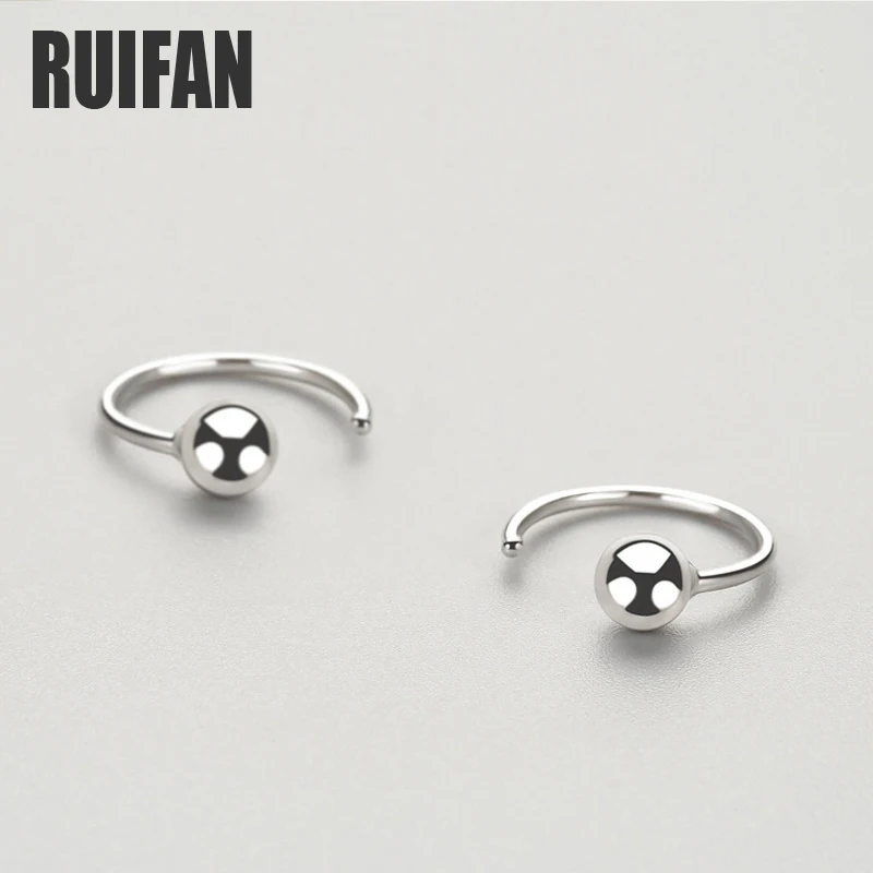 Ruifan Minimalist Round Bead Stud Earrings Trendy 925 Sterling Silver Earring for Women Girls Fine Jewelry Christmas Gift YEA397 | Украшения