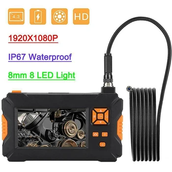 

4.3 Inch HD 1080P 16.4Ft 8LED 8mm Endoscope Camera Borescope Inspection WiFi IP67 Waterproof Car Repair Inspection