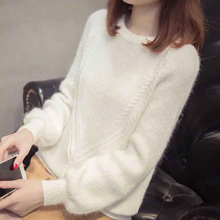 Большой размер 4XL женский свитер теплый водолазка длинный рукав однотонный пуловер женский джемпер толстый Рождественский свитер ребристый трикотажный - Цвет: sweater women