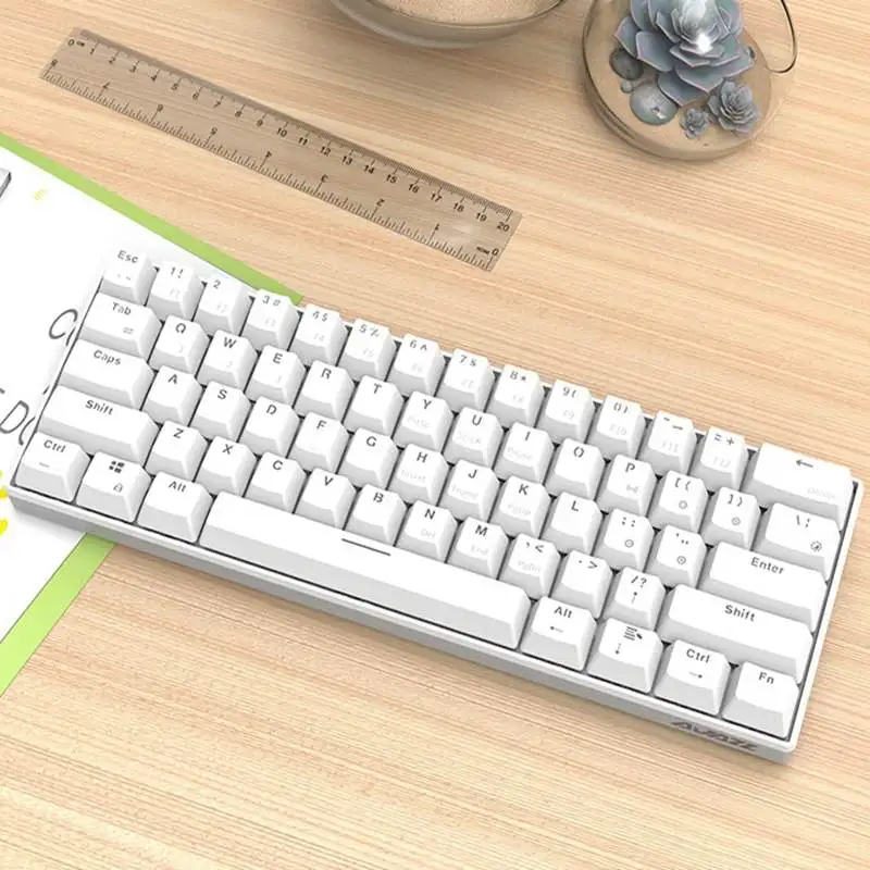 Ajazz i610T 61 ключей USB Проводная клавиатура bluetooth двойной режим игровая клавиатура черный/синий переключатель 17 монохромный Подсветка механическая клавиатура