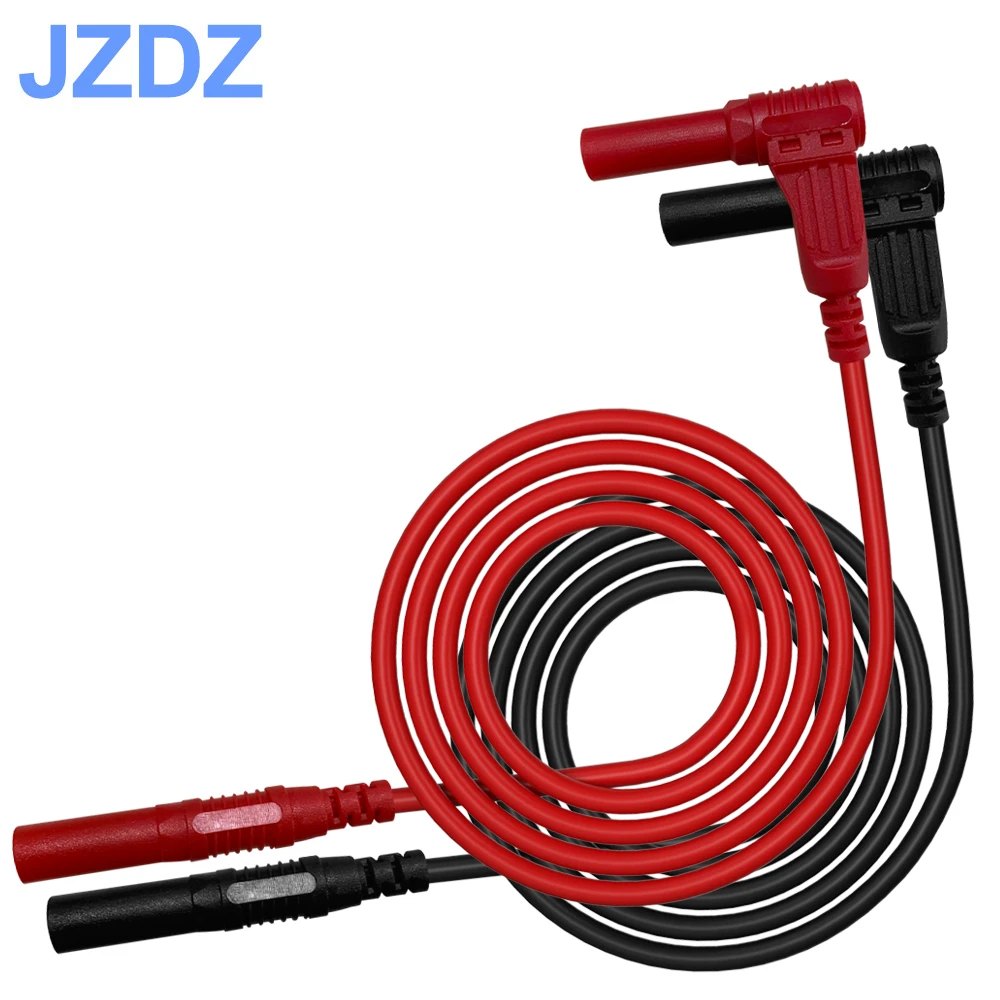 Jzdz 2pcs Multimeter Test Lead With 4mm Security Banana Plug Male Plug On Both Ends Red Black J