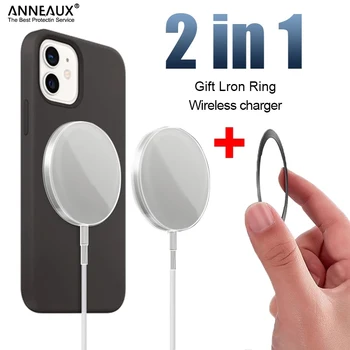 Cargador inalámbrico rápido para iPhone, anillo de hierro magnético, 20W, para iPhone 13, 12, 11 Pro MAX, mini, XR, X, XS MAX, 7, 8 Plus
