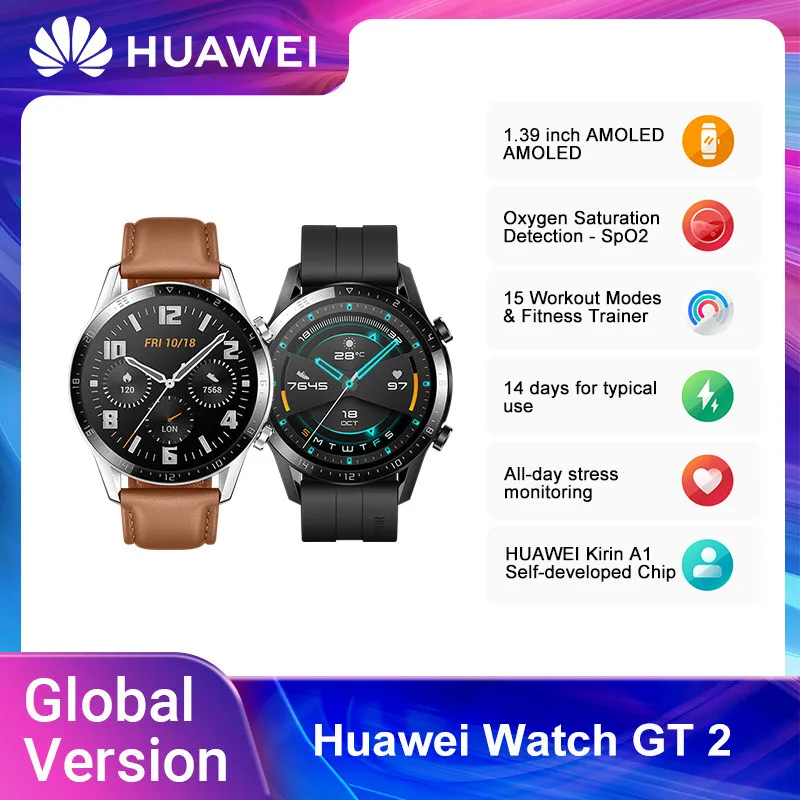 Permalink to Oranginal HUAWEI Watch GT 2 Smart Watch GT2 Waterproof Heart Rate Measurement With GPS Sleep Sport Tracker For Android IOS