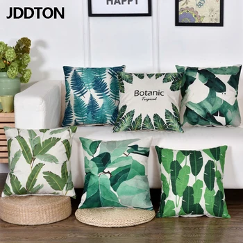 

JDDTON Green Plant Leave Pattern Pillow Sofa Exquisite Fresh Back Cushion Comfort Pillow And Pillowcase Car Home Office BE152