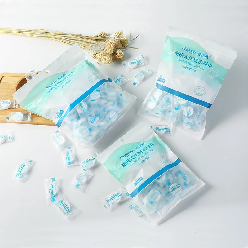 

20-100Pcs Disposable Portable Compressed Face Towel Healthy Magic Moistened Tissues Makeup Remover for Travel/Household/Outdoor
