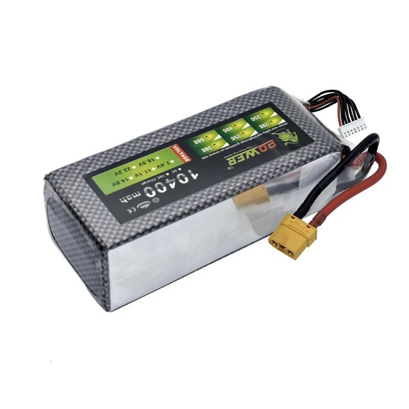 Аккумулятор Lion power 22,2 v 10400maH 45C Lipo для радиоуправляемых дронов, автомобилей, лодок, квадрокоптеров, запасная часть 6s 10000mah 22,2 v, перезаряжаемая батарея