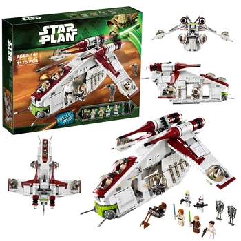 

In Stock 05041 Star Wars Series The Republic Gunship 1175pcs Building Blocks 75021 Bricks Toys Gifts 81043 05042