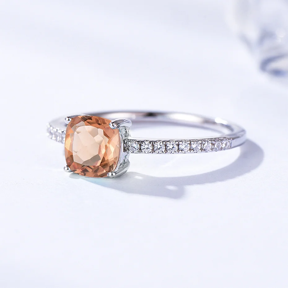 Gemstone Ring Kuololit Diaspore for Women Girls Solid 925 Sterling Silver Wedding Engagement Topaz Emerald Sapphire