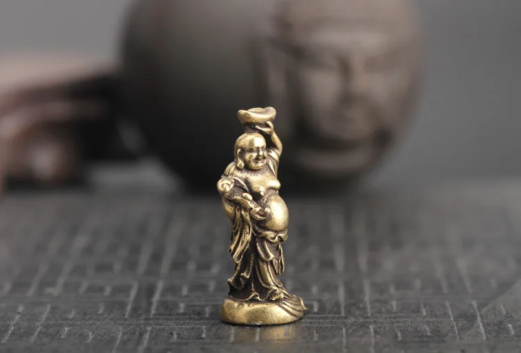 Copper Maitreya Buddha Miniatures Figurines  (11)