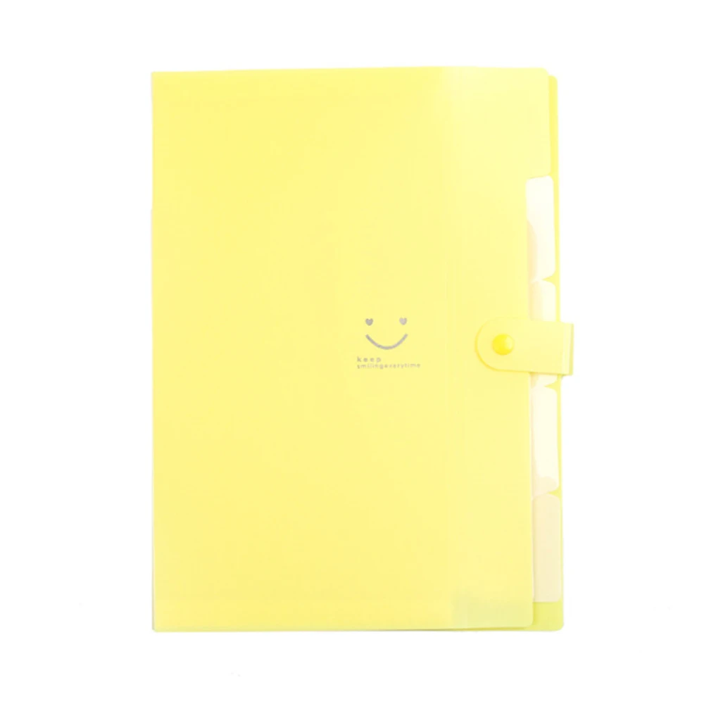 Высококачественные карманы папка-гармошка A4 Органайзер Портативный бизнес файл офисные принадлежности держатель для документов - Цвет: Цвет: желтый