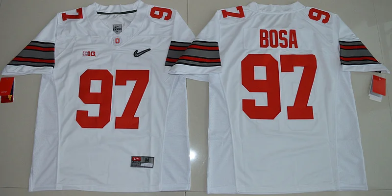 Ohio State Buckeyes Joey Bosa 97 Diamond Quest-белый размер S, M, L, XL, 2XL, 3XL ДЖЕРСИ - Цвет: Черный