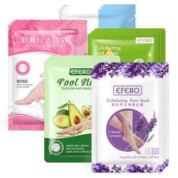 

5 Packs Exfoliating Foot Peeling Mask Foot Masks Feet Care Dead Skin Remover Cuticle Socks for Pedicure Whitening Moisturizing