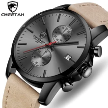 CHEETAH новые модные мужские s часы лучший бренд класса люкс Спортивный Хронограф Кварцевые часы мужские кожаные деловые часы Relogio Masculino