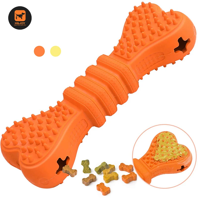 H&ampJOY Dog Chew Toys Rubber Bone Bite Resistant Teeth Cleaning Food Dispenser For Dogs Puppy Training Game Pets Acessories | Дом и сад