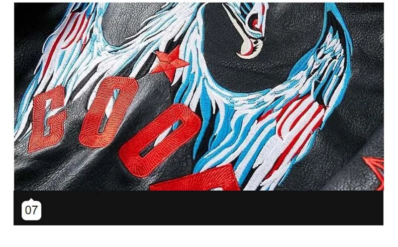 Men Fashion Pu Leather Jackets Eagle Embroidery Motorycle Faux Leather Jackets Coats For Male Brand Designer (10)