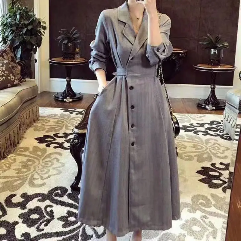 Модное Длинное осеннее платье для женщин новинка 2020 вечерние нее с большим
