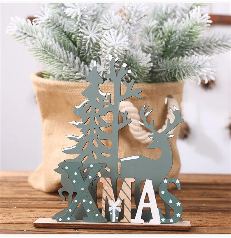 Новогоднее DIY деревянное Рождественское украшение с оленями для дома, рождественские украшения с оленем, детский подарок, рождественские украшения для дома