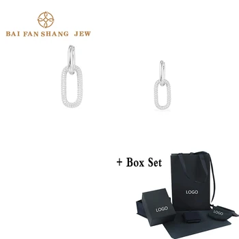 

Fashion Moroccan Jewelry New Mono White Chain Link Perforated Earring Delicate Buckle Chain Decoration Feminine Romantic Gift