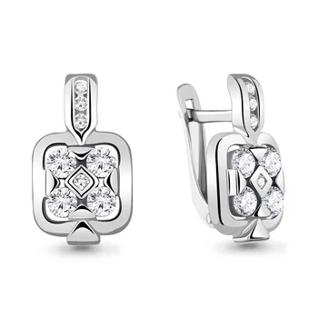 

AQUAMARINE earrings with cubic zirconia, silver 925