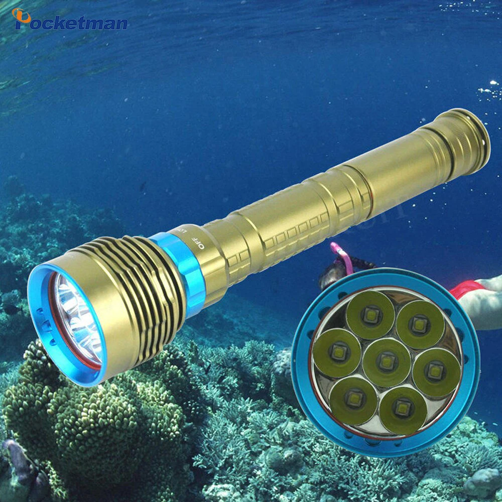 8400LM 7 светодиодный фонарик Дайвинг для подводной охоты Подводный фонарь