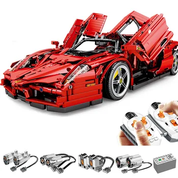 

2615Pcs 1:10 Scale 2.4G RC Multichannel Sports Car Building Block MOC Small Particle Construction Building Kit Stem Toy 5 Motors