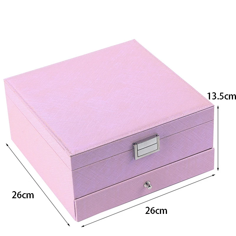 

Hot Sale Large-Capacity Leather Multi-Layer Portable Jewelry Box Home Organization and Storage Makeup Organizer Blue
