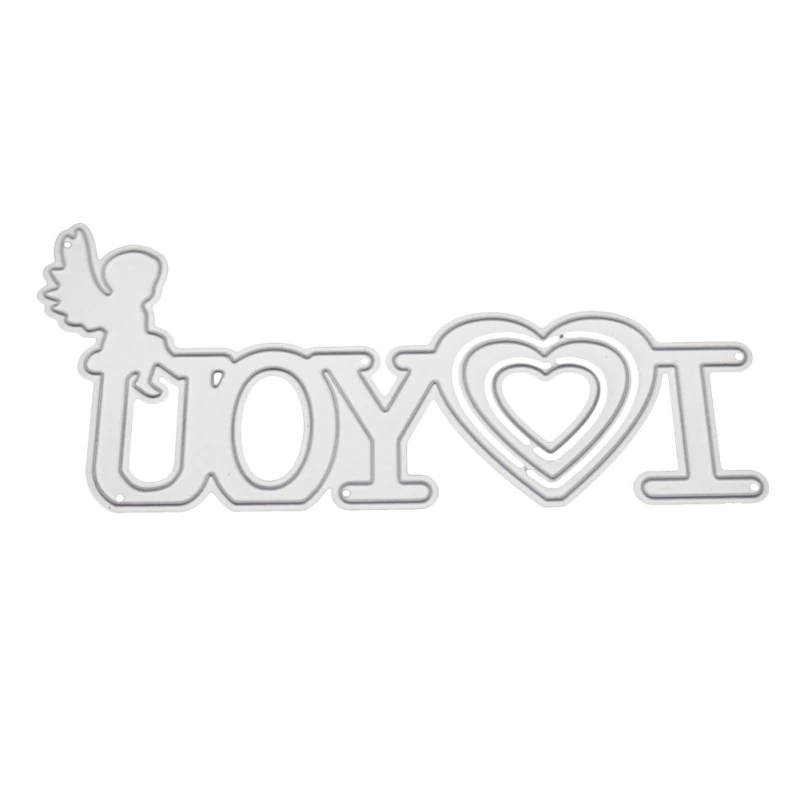 Буквы I LOVE YOU рождественские металлические Вырубные штампы Cupid Angel рамка вырубной Трафаретный Скрапбукинг штампы и штампы новое ремесло
