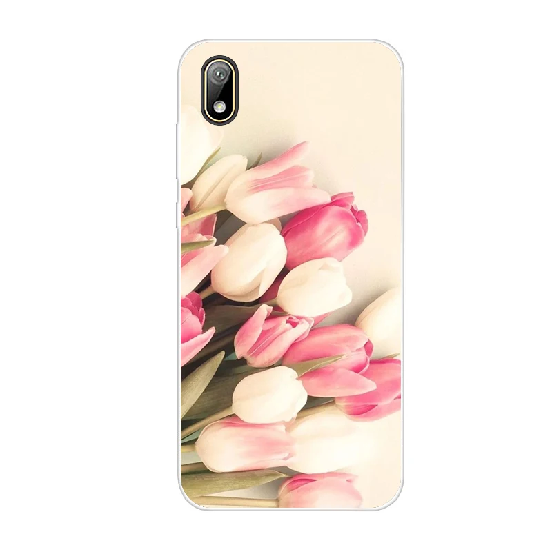 For Huawei y5 Case bumper Silicone TPU back Cover Soft Phone case For Huawei Y5 coque bumper 5.71 inch Cat flower - Цвет: Шоколад
